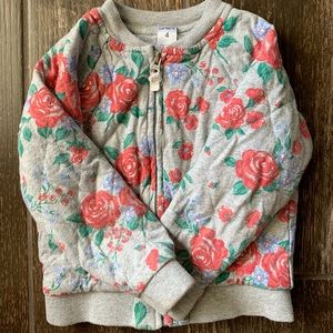 Girls quilted floral jacket